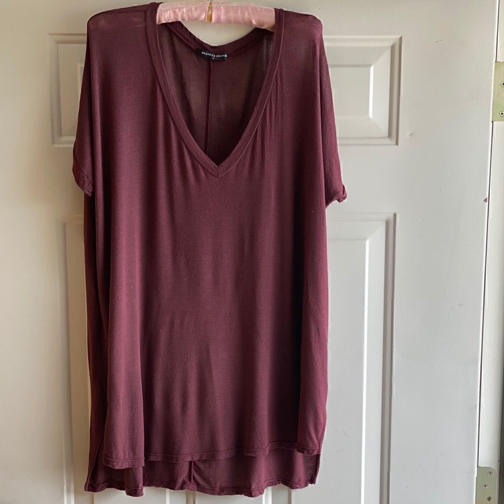 Brandy Melville Maroon Long Tee